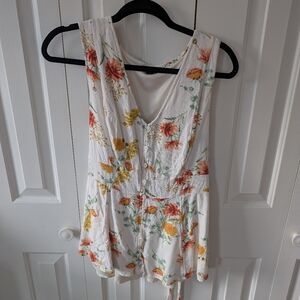 Torrid White Floral V-Neck Dress
